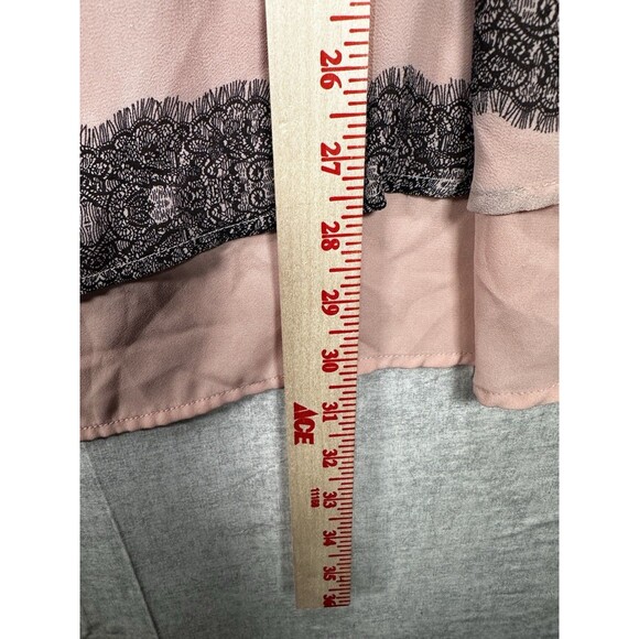 Torrid Lace Print Layered Pink Black Tank Blouse Size 3 Keyhole Back - Picture 5 of 6